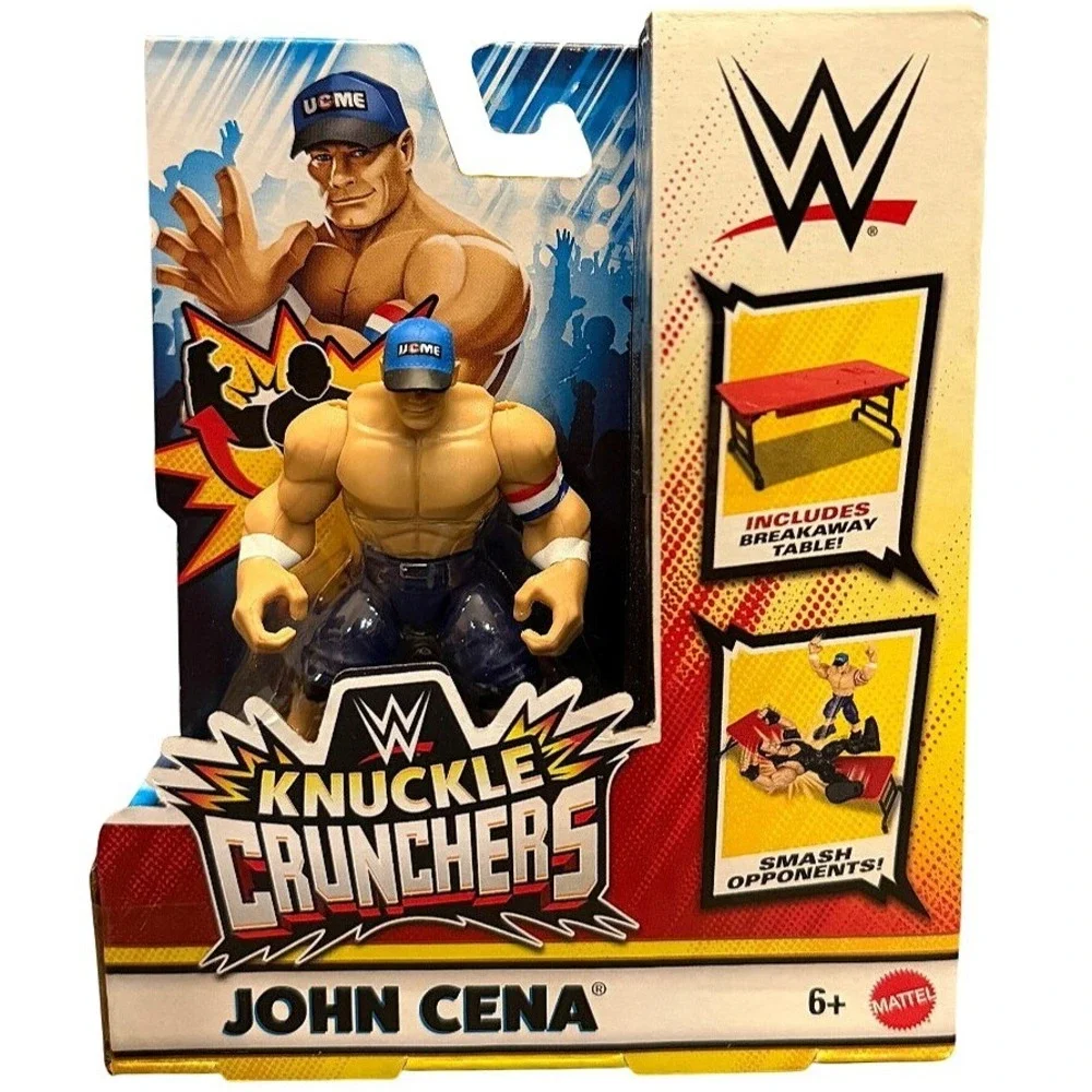WWE Knuckle Crunchers John Cena Action Figure with Breakaway Table Mattel HWH19